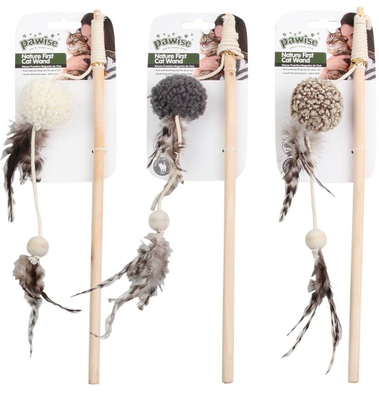 Mänguasi kassile ridvaga, pehme pall Nature First Cat Wand (Pawise)