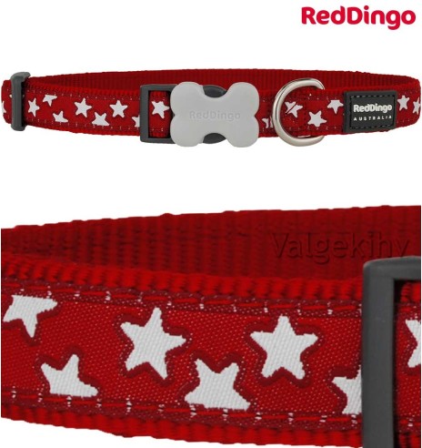 Kaelarihm koerale, disainmustriga Stars Red (Red Dingo)