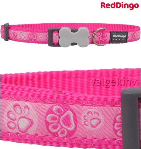 Ошейник для собак с дизайнерским принтом Paw Impressions Hot Pink (Red Dingo)