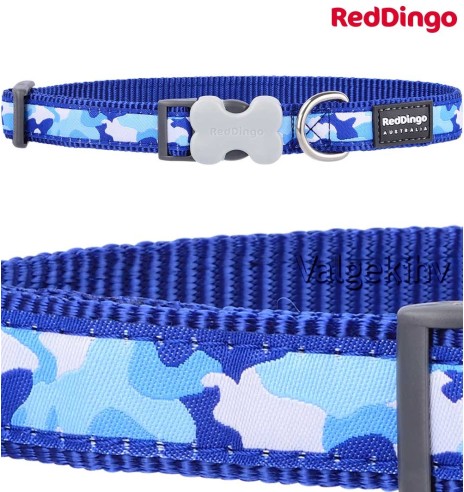 Kaelarihm koerale, disainmustriga Camouflage Dark Blue (Red Dingo)
