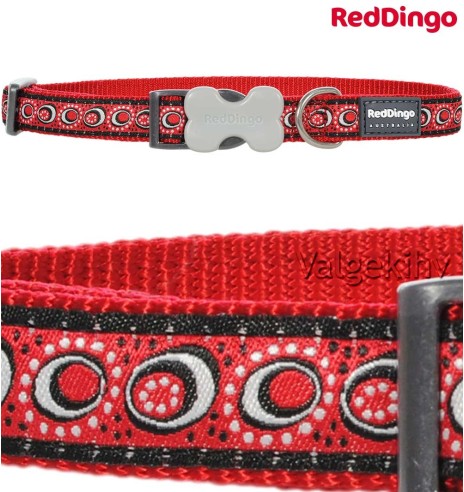 Kaelarihm koerale, disainmustriga Cosmos Red 20 mm (Red Dingo)