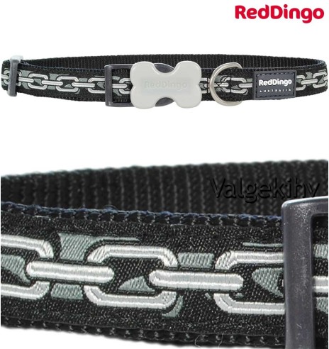 Ошейник для собак с дизайнерским принтом Chain Black (Red Dingo)