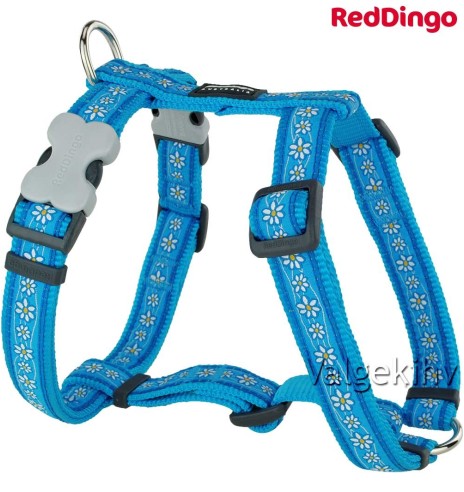 Шлейки для собак с дизайнерским принтом Daisy Chain Turquoise (Red Dingo)