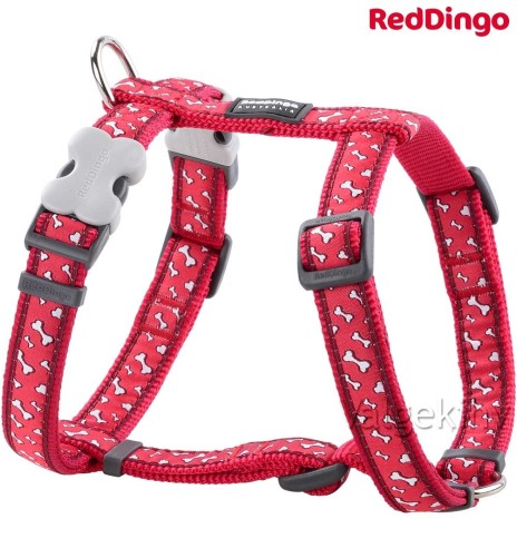 Шлейки для собак с дизайнерским принтом Flying Bones Red (Red Dingo)