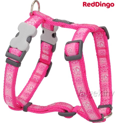 Шлейки для собак с дизайнерским принтом Paw Impressions Hot Pink (Red Dingo)