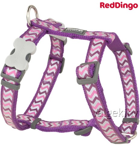 Шлейка для собак текстильная, со светоотражающим рисунком Reflective Ziggy Purple (Red Dingo)