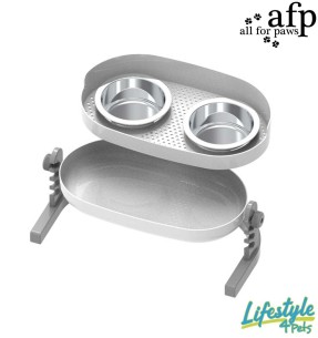Kaheosaline kauss lemmikloomale Double Dinner (Pawise)–Paariskausid–Pawise–Valgekihv 2