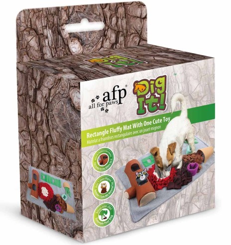Нюхательный коврик для собак, прямоугольный, с игрушкой Fluffy Mat With Cute Toy (AFP - Dig It)
