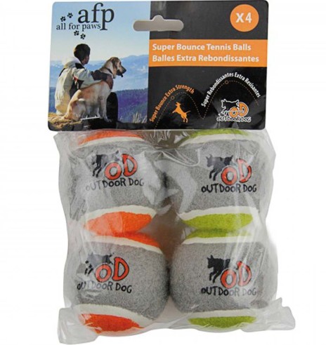 Mänguasi koerale, tennisepallid 4 tk Super Bounce Tennis Ball (AFP - Outdoor Dog)