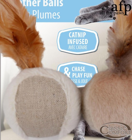 Mänguasi kassile, naistenõgesega Feather Balls (AFP - Classic Comfort Cat)