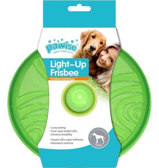Mänguasi koerale, LED-valgusega lendav taldrik Flash Frisbee (Pawise)