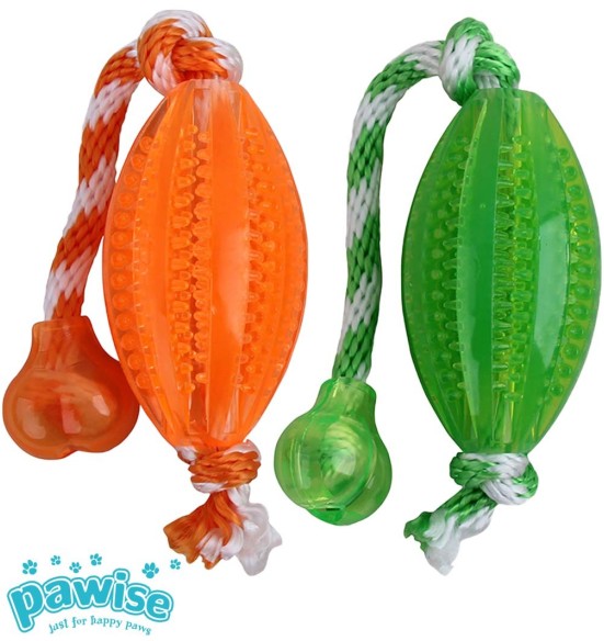 Mänguasi koerale, ovaalne pall nööriga Play & Chew - Football (Pawise)