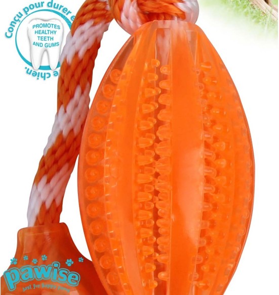 Mänguasi koerale, ovaalne pall nööriga Play & Chew - Football (Pawise)