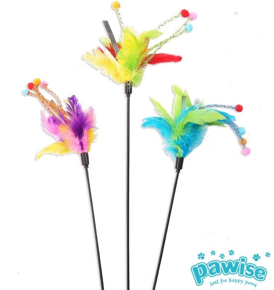 Игрушка-удочка для кошек Feather Wand (Pawise)