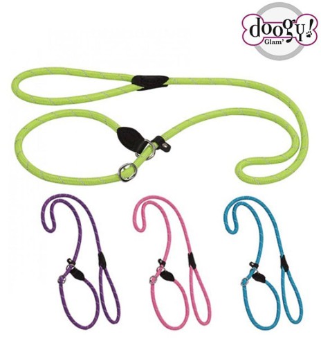 Поводок - лассо для собак, нейлоновый, со светоотражающими нитями, 1.5 m x 10/14 mm Reflective Run Around Lasso (Doogy)