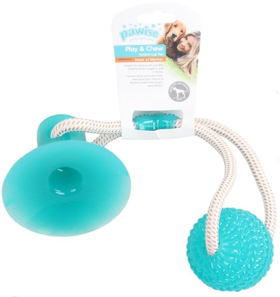 Mänguasi koerale, pall tirimiseks iminapaga, Dog Suction Ball (Pawise)
