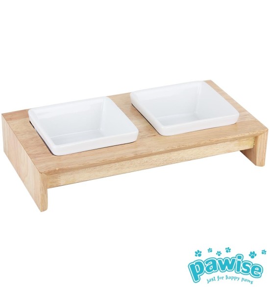 Kaheosalised kausid koerale, keraamilised, puidust alusel, erinevates suurustes (Pawise)