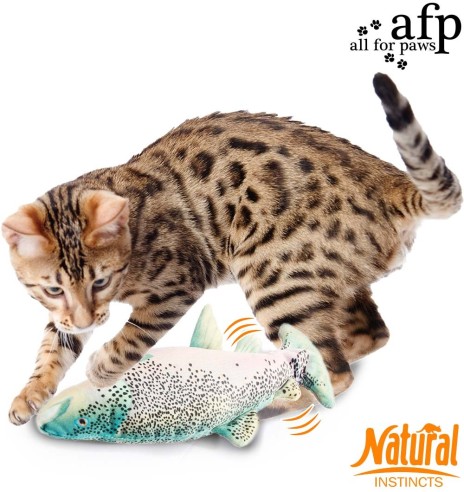 увлекательная игрушка-рыба с двигающимся хвостом для кошек