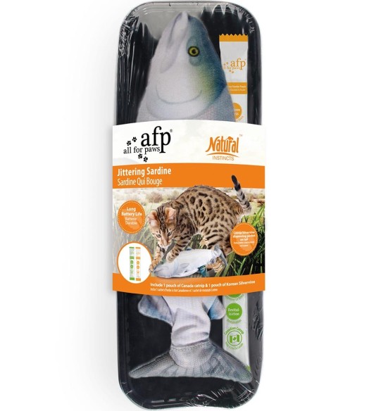 Mänguasi kassile, liikuv sardiin, Jittering Fish Sardine (AFP - Natural Instincts)