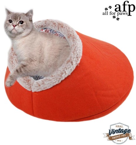 Гнездо -домик для кошек двустороннее, оранжевое, Reversible Cat Bed (AFP - Vintage Cat)
