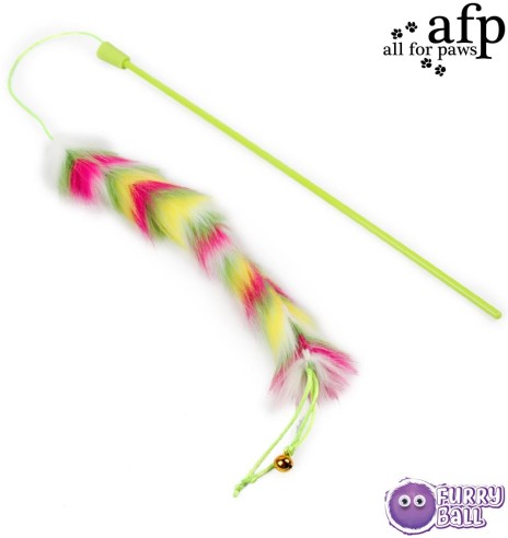 Mänguasi kassile Long Fluff Wand - Red (AFP - Furry Ball)