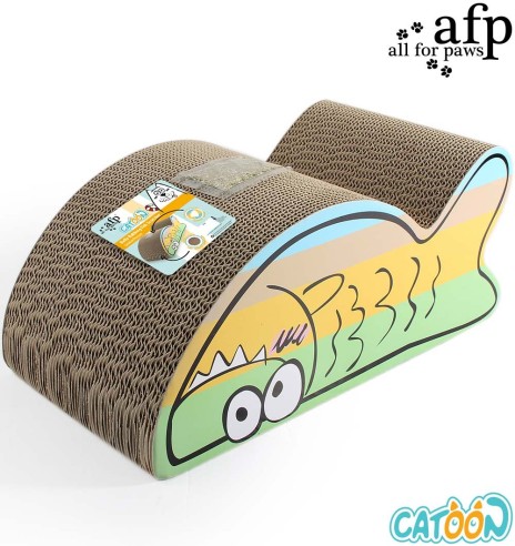 Kassi kraapimisalus kartongist Belly Rubbing Fish Scratcher (AFP - Catoon)