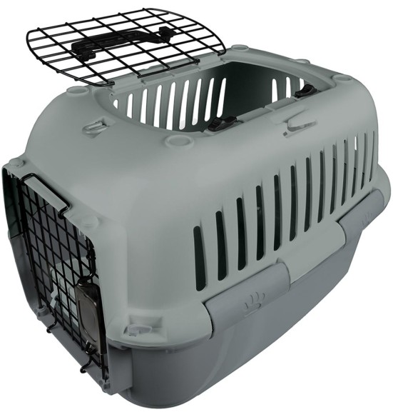 ADVENTURER transpordipuur koertele ja kassidele, metallvõrest ustega, hall (Europet Bernina)