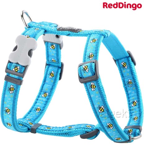 Шлейки для собак с дизайнерским принтом Bumble Bee Turquoise (Red Dingo)