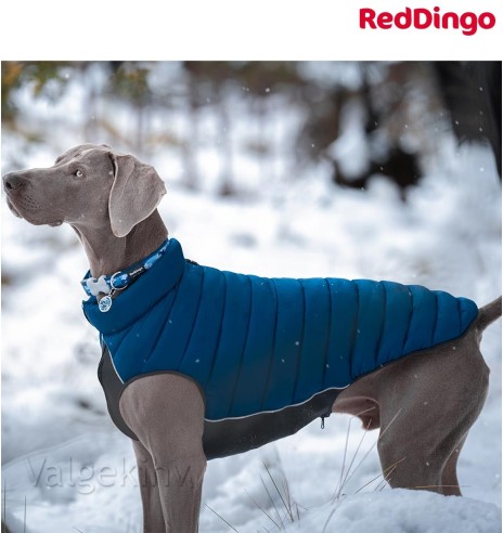 Теплая зимняя куртка для собак, двусторонняя, синяя Puffer Jacket (Red Dingo)