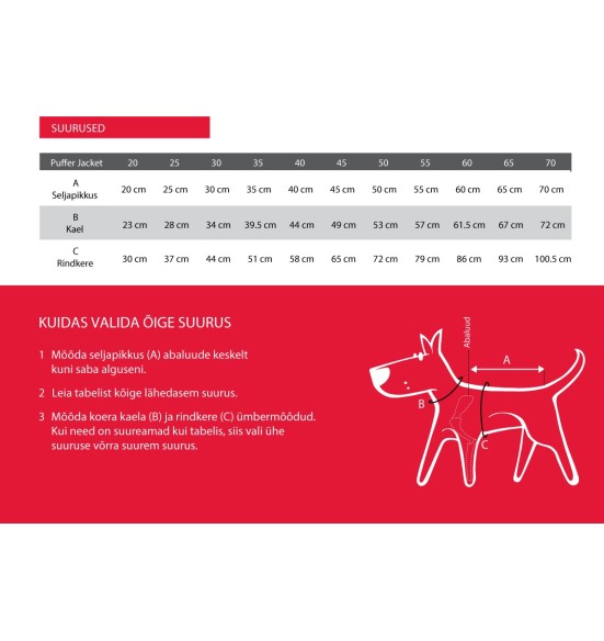 Soe jope koerale Puffer Jacket (Red Dingo)