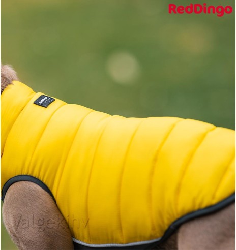 Теплая зимняя куртка для собак, двусторонняя, желтая Puffer Jacket (Red Dingo)