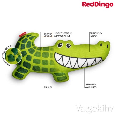 Pehme mänguasi koerale krokodill Kyle the Crocodile (Red Dingo)