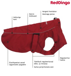 Traksid koerale vooderdatud Padded Harness Red (Red Dingo)–Pehmendusega–Red Dingo–Valgekihv 2
