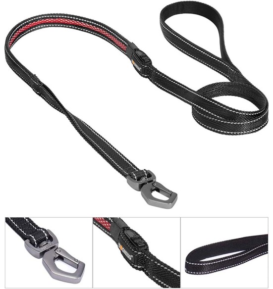 LED-valgusega tekstiilist jalutusrihm koerale, must, 8 valgusrežiimi (Dogness)