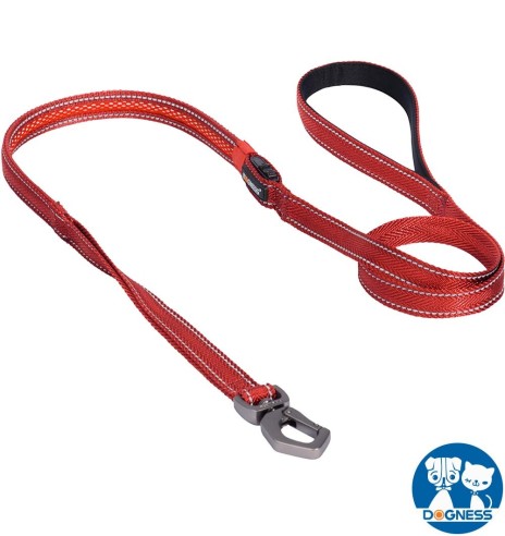 LED-valgusega tekstiilist jalutusrihm koerale, punane, 8 valgusrežiimi (Dogness)