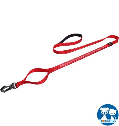 LED-valgusega tekstiilist jalutusrihm koerale, punane, 8 valgusrežiimi (Dogness)