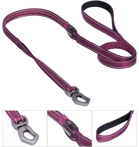 LED-valgusega tekstiilist jalutusrihm koerale, lilla, 8 valgusrežiimi (Dogness)