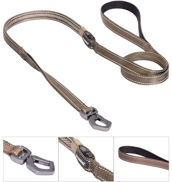 LED-valgusega tekstiilist jalutusrihm koerale, pruun, 8 valgusrežiimi (Dogness) LED-valgusega tekstiilist jalutusrihm koerale, pruun, 8 valgusrežiimi (Dogness)