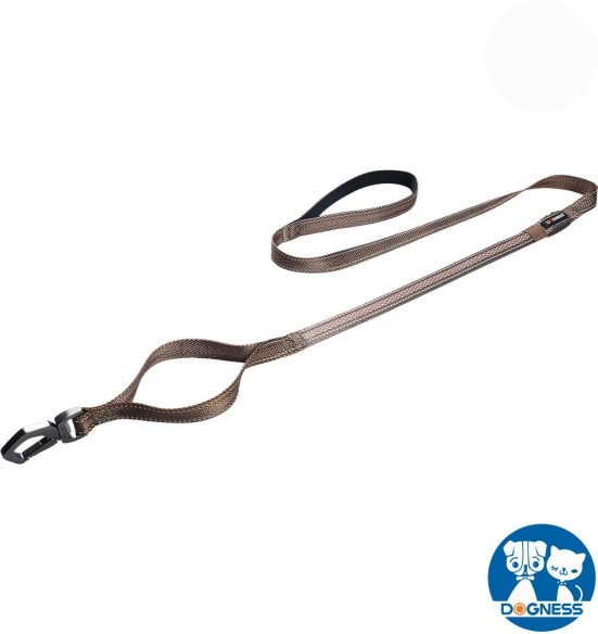 LED-valgusega tekstiilist jalutusrihm koerale, pruun, 8 valgusrežiimi (Dogness)