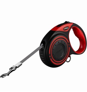 Sissetõmmatav jalutusrihm, must/hall, isekeriv automaatne fleksi lintrihm (Dogness Liberty flexi)–Sissetõmmatavad–Dogness–Valgekihv 2