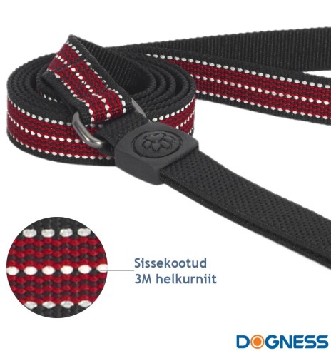 Helkuritega veekindel jalutusrihm koerale, must (Dogness Water-Proof)