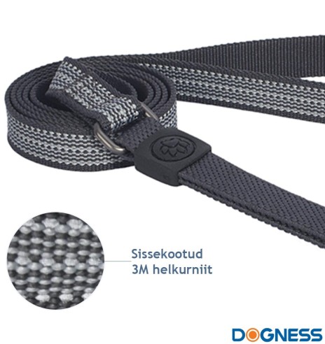 Helkuritega veekindel jalutusrihm koerale, must (Dogness Water-Proof)