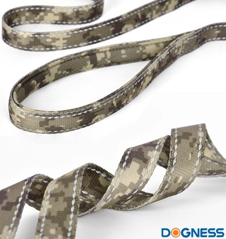 Поводок для собак амортизирующий, зелёный камуфляж (Dogness Camouflage)