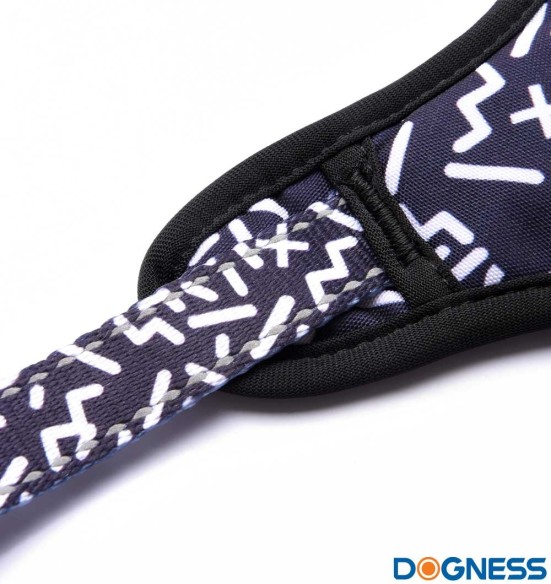 Pehmendusega traksid koerale, must tähtedega Black Letters (Dogness Elegant Printing)