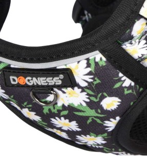 Шлейка для собак с мягкой подкладкой, серая с белыми буквами Grey Letters (Dogness Elegant Printing) – Шлейки на подкладке – Dogness – Valgekihv 2