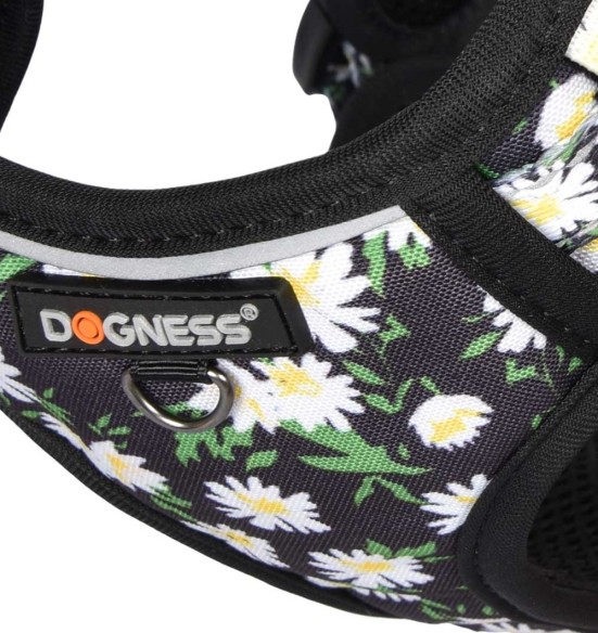 Pehmendusega traksid koerale, must karikakardega Black Daisy (Dogness Elegant Printing) Pehmendusega traksid koerale, must karikakardega Black Daisy (Dogness Elegant Printing)