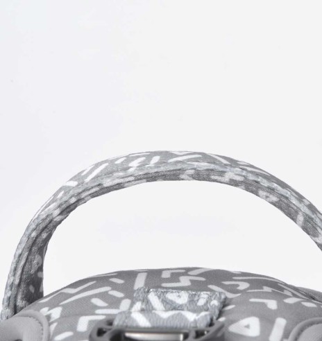 Шлейка для собак с мягкой подкладкой, серая с белыми буквами Grey Letters (Dogness Elegant Printing)