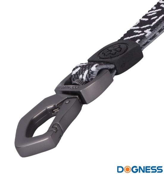 Jalutusrihm koerale, anti-shock, must valgete tähtedega Black Letters (Dogness Elegant Printing)