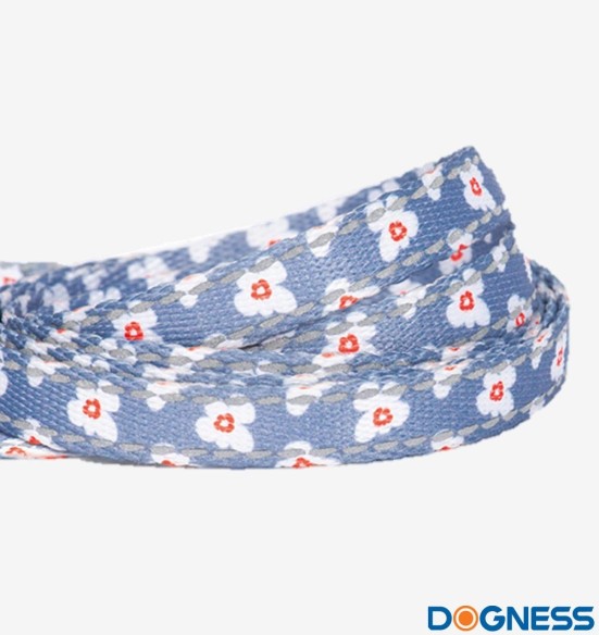 Traksid ja jalutusrihm väikesele koerale, kassile, kutsikale helesinine lilledega Forget Me Not Blue (Dogness Little Rascal)