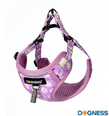 Traksid ja jalutusrihm väikesele koerale, kassile, kutsikale, helelilla karikakardega Calamus Purple (Dogness Little Rascal)